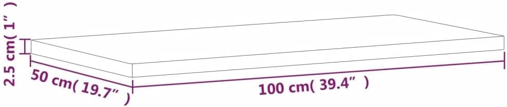 Houten Badkamerblad – Werkblad – Plank – Aanrechtblad – Blad – Massief Beukenhout – 100x50x2,5 cm – Afgeronde Hoeken – Duurzaam En Gemakkelijk Schoon Te Maken