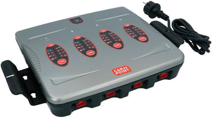 Acculader 12V – Batterijlader – Loodzuurlader – Accuoplader – Batterijoplader – Vier Accu’s Gelijktijdig Opladen – Volautomatische Vijfstaps Oplaadcyclus – IP64 Spatwaterbestendig