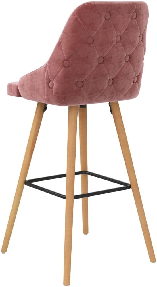 vidaXL 2x Barstoel Barkruk Kruk Stoel Zitstoel Cafestoel Eetstoel Zetel Barstoelen Barkrukken Zitmeubel Barmeubel Meubel Krukken Fluweel Roze
