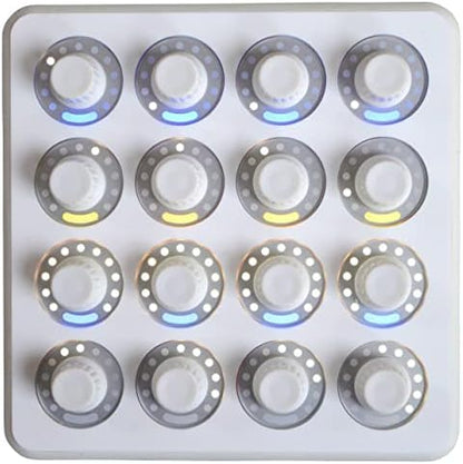 MIDI-controller – DJ-controller – Controller zonder geluidskaart – MIDI-draaiknoppencontroller – Wit – 16 hoge-resolutie draaiknoppen met drukfunctie – USB-voeding en compact formaat
