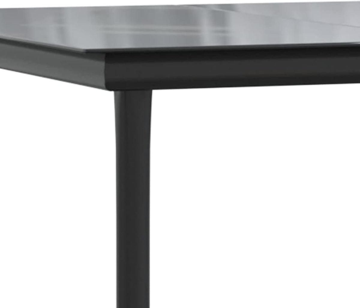 Tidyard Set of 3 Dining Room Garden Poly Rattan Black and Steel Glass Table Set 80 cm and 2 Chairs with Armrests for Outdoor, Table and Chairs for Garden, Patio, Outdoor - QUORE