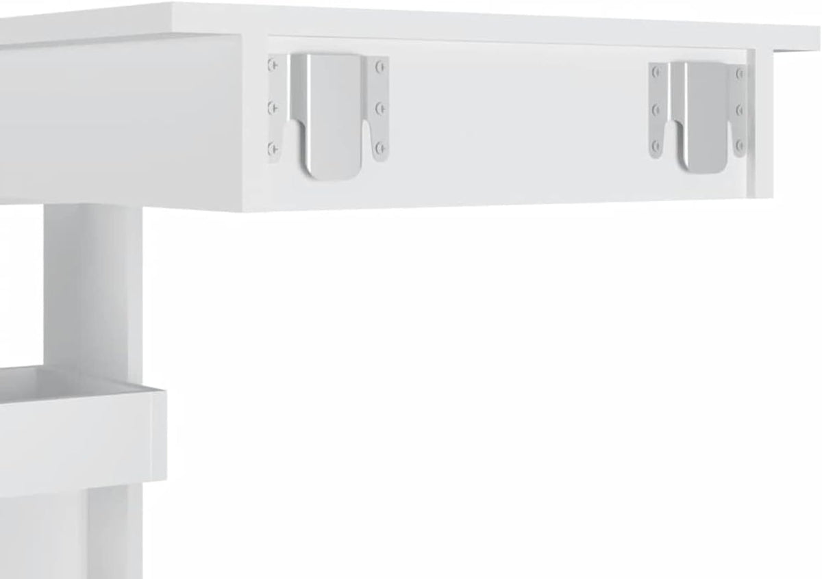 Tidyard Wall Bar Table, Wall Folding Table, Desk, Wall Cabinet, Dining Table, Dining Table, Kitchen Folding Table, Bar Table, 102 x 45 x 103.5 cm (W x D x H), High Gloss White, high gloss white - QUORE