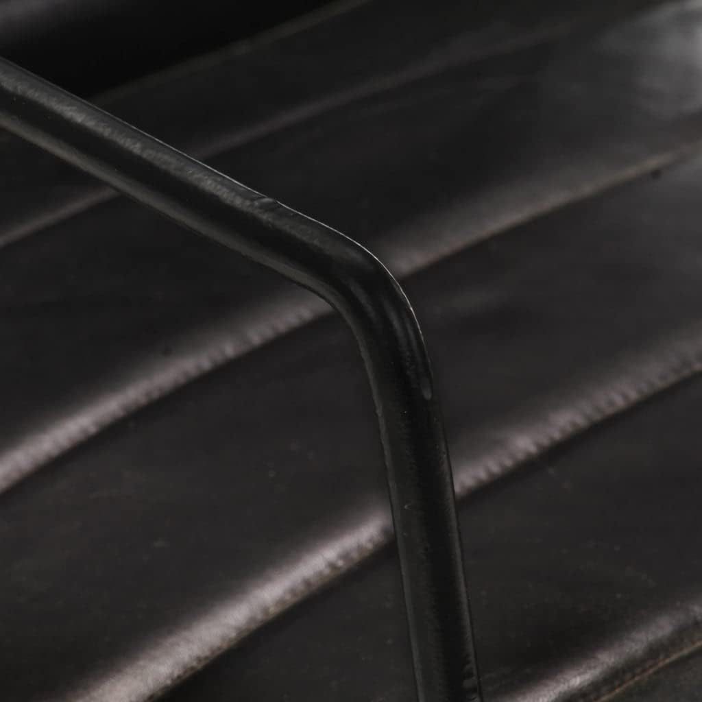 Armchair Black Genuine Leather Lounge Chair TV Chair Recliner Office Chair Chair for Bedroom Living Room Study Office