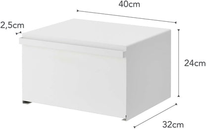 Yamazaki 4352 TOWER Bread Case, white, Steel, 40 x 34.5 x 24 cm