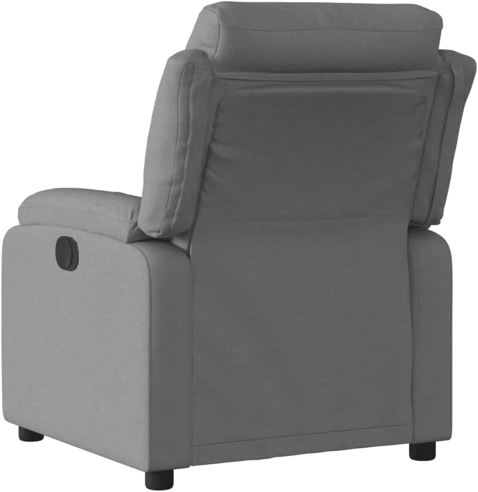 Model 373463 Rugleuning van donkergrijze stof, woonkamerstoel, fauteuil, relaxstoel, slaapkamerstoel - QUORE