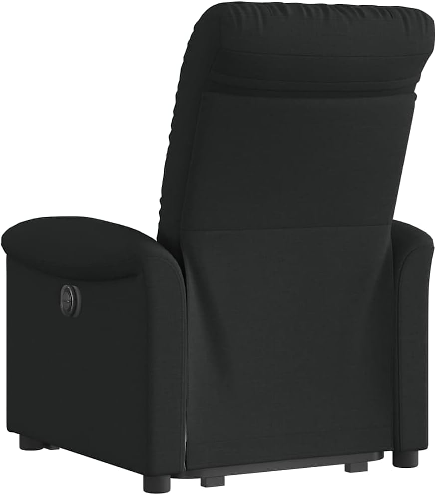 Recliner Chair with Stand Up Aid Electric Black Fabric TV Chair with Reclining Function Single Reclining Chair Relax Chair for Living Room Bedroom Electric Tilt System mA9