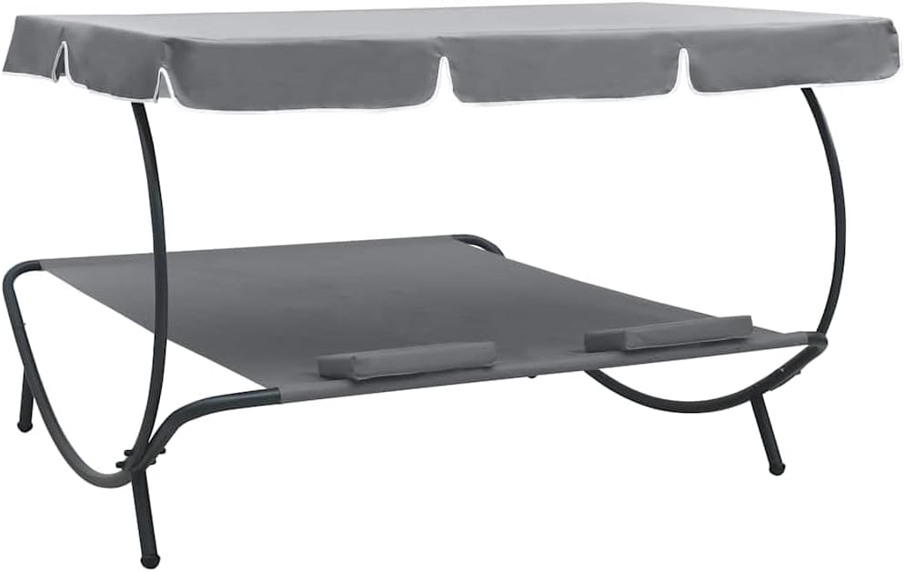 Zonnebed – Ligbed Voor Buiten – Relaxstoel – Strandligstoel – Tuinligbed – Met Luifel En Kussens – Weerbestendig Oxford Polyester – Ruim 200x180 cm
