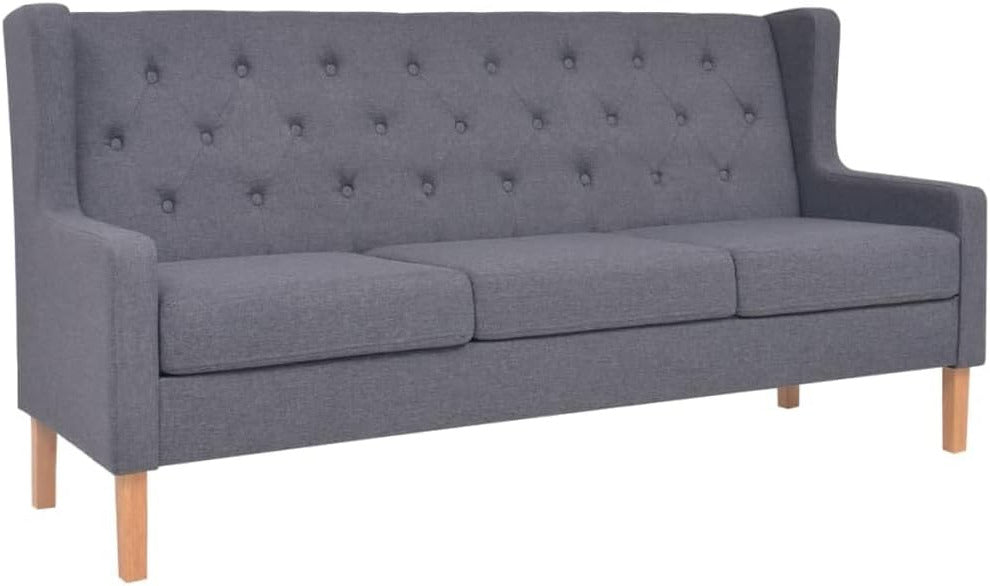 vidaXL Three seater sofa fabric grey, fabric sofa, lounge, living room sofa, fabric sofas, loungers, living room sofas, living room sofas, living room sofas - QUORE