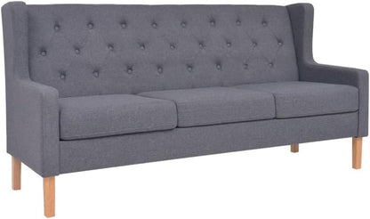 vidaXL Three seater sofa fabric grey, fabric sofa, lounge, living room sofa, fabric sofas, loungers, living room sofas, living room sofas, living room sofas - QUORE