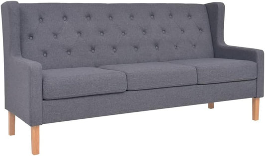vidaXL Three seater sofa fabric grey, fabric sofa, lounge, living room sofa, fabric sofas, loungers, living room sofas, living room sofas, living room sofas - QUORE