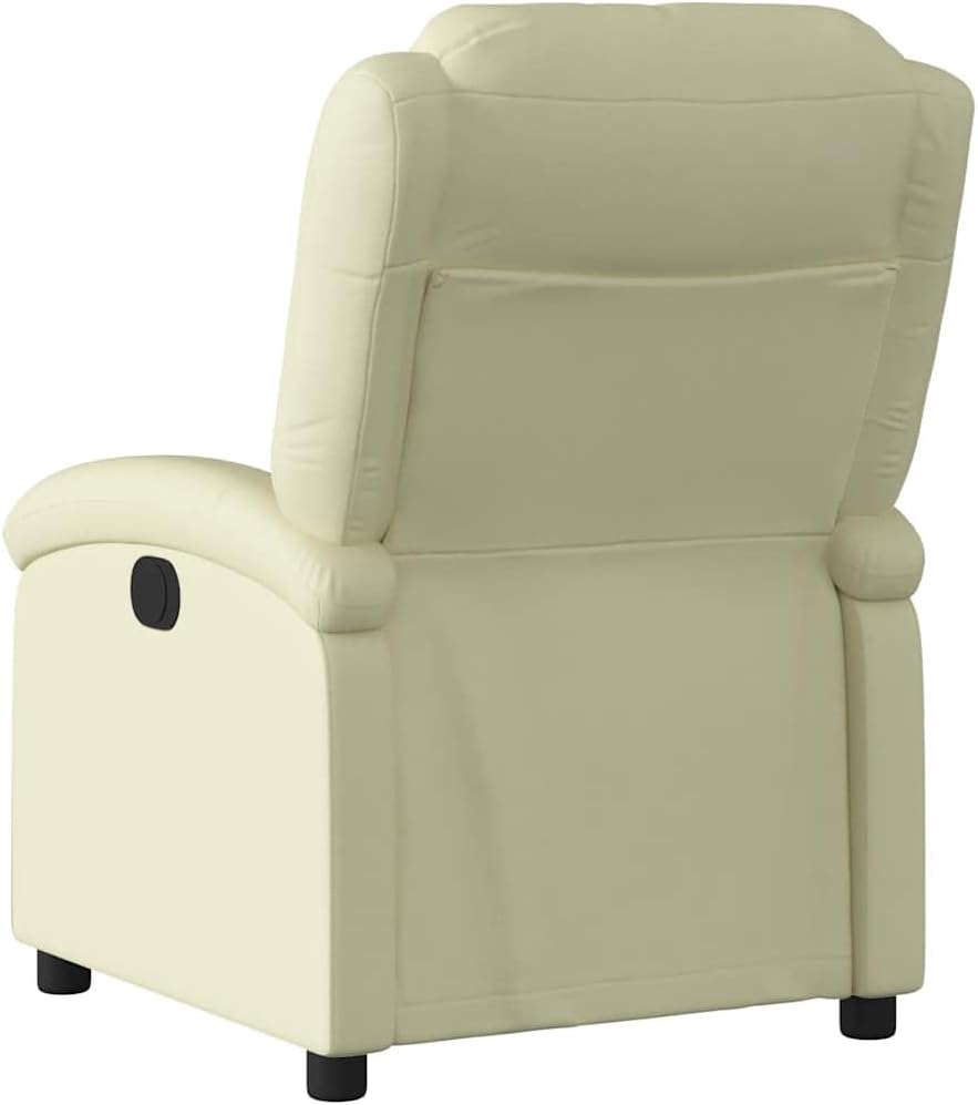 Relaxfauteuil – Elektrisch Verstelbare Fauteuil – Massagefauteuil – Ligstoel – Leunstoel – Echt Leder – Crème – Met Massagefunctie – Verstelbare Rugleuning