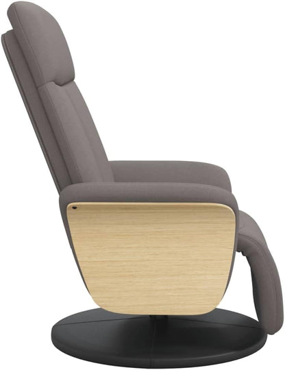Relaxstoel met voeteneinde taupe stof tv-stoel met ligfunctie, enkele ligstoel, relaxstoel voor woonkamer, slaapkamer - QUORE