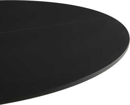 Scandinavische moderne ronde eettafel, bureau, bartafel, geschikt voor keuken, eetkamer, woonkamer en kantoor, voor 2-4 personen, diameter 100 cm, zwart