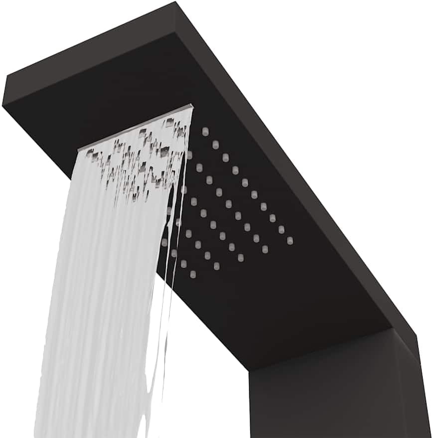 Douchepaneel – Douche Systeem – Regendouche – Douchekraan – Handdouche – Mat Zwart – Aluminium – 4 Functies Met Massagejets
