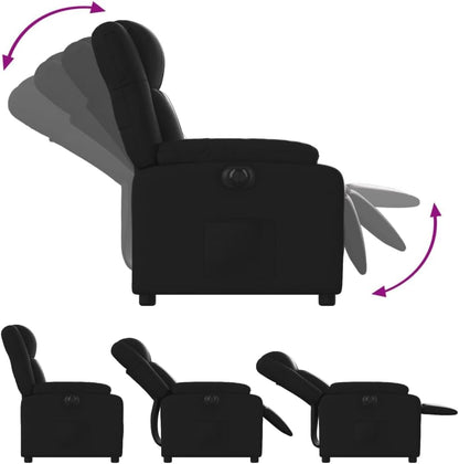 Elektrische Relaxstoel – Relaxfauteuil – Tv-stoel – Ligstoel – Kantelstoel – Zwart Kunstleer – Automatische Ligfunctie Tot 135 Graden – Stevig Hout-Metaal Frame