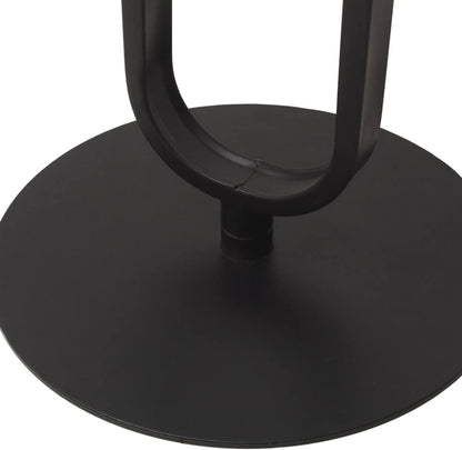 Bijzettafel rond, marmeren salontafel, banktafel, kleine koffietafel, metaal zwart, voor woonkamer slaapkamer, laptoptafel, banktafel