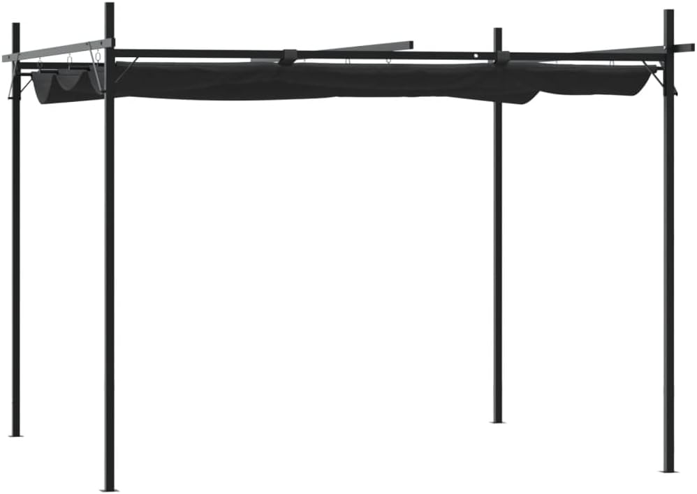 Pergola with retractable roof Anthracite 295x292x230cm, Canopies & Gazebos Outdoor & Garden - QUORE