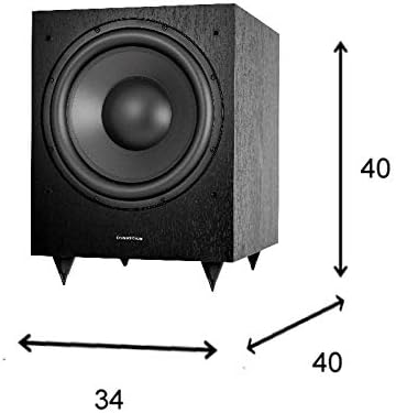 DYNAVOICE Magic MW-12 Zwart Mat Actieve 12 inch Subwoofer 180W RMS 250W Max Downfire Bassreflex Fase en Low Pass Regeling RCA en High Level Aansluiting voor Home Cinema en HiFi