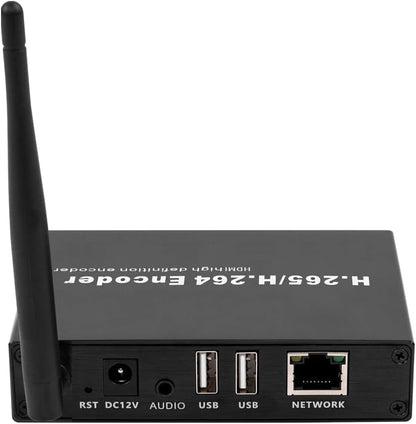 EXVIST H.265 1080P WiFi HDMI Video Encoder/Decoder, USB2.0 Webcam Input, RTSP/RTMP/TS Stream Decoding Input, Compatible with ONV/HK, Live Stream voor YouTube, Facebook, Wowza, Twitch