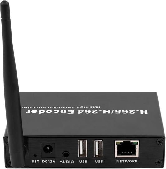 EXVIST H.265 1080P WiFi HDMI Video Encoder/Decoder, USB2.0 Webcam Input, RTSP/RTMP/TS Stream Decoding Input, Compatible with ONV/HK, Live Stream voor YouTube, Facebook, Wowza, Twitch