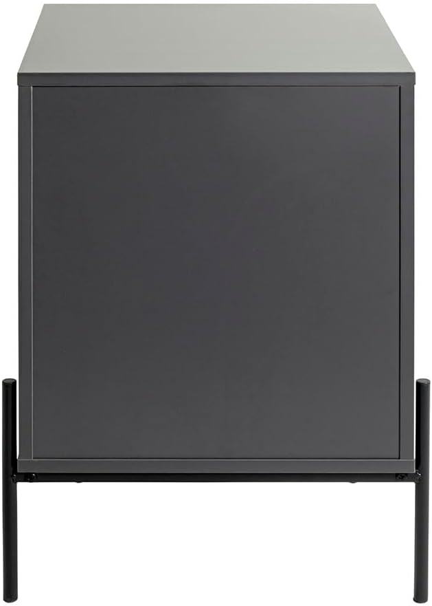 HAKU Consoletafel, antraciet, eiken, zwart, MDF, metaal, afmetingen: B 45 x H 60 x D 47 cm, stijl: modern