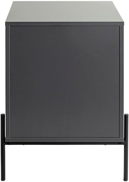 HAKU Consoletafel, antraciet, eiken, zwart, MDF, metaal, afmetingen: B 45 x H 60 x D 47 cm, stijl: modern
