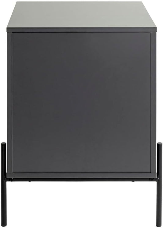 HAKU Consoletafel, antraciet, eiken, zwart, MDF, metaal, afmetingen: B 45 x H 60 x D 47 cm, stijl: modern