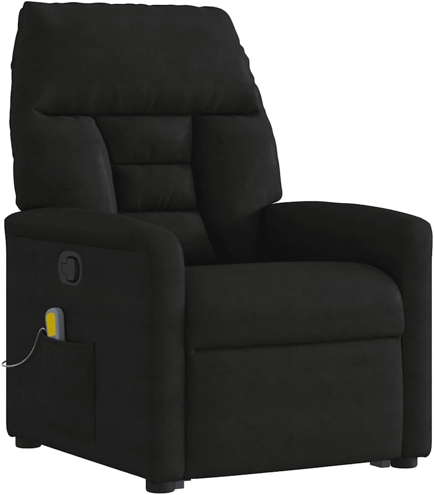 vidaXL Stand up massage chair adjustable microfibre fabric black