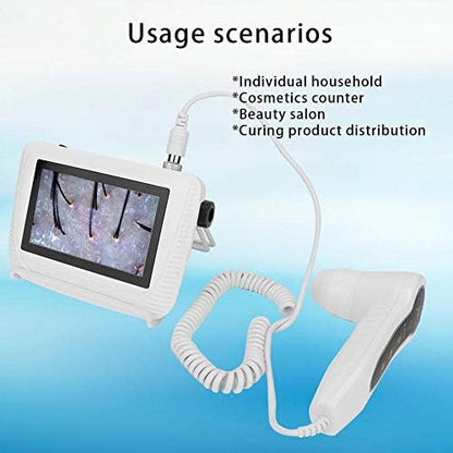 Alles-in-één apparaat voor intelligente huid en hoofdhuiddetectoren met 5 inch display, haaruitvaltester voor haargroei (EU)