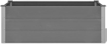 Planter WPC Planter Garden Outdoor Flower Box Raised Flower Bed Bottom Open Grey 150 x 50 x 54 cm (L x W x H) Wall Thickness 30mm - QUORE