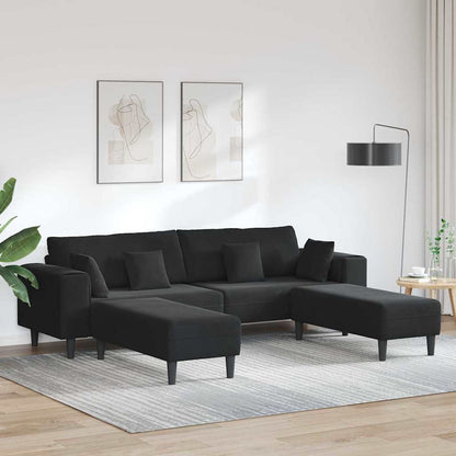 Bankstel – Hoekbank – Slaapbank – Zetel – 4-Zitsbank – Zacht Fluweel – Stevig Houten Frame