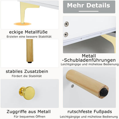 TV meubel – TV kast – TV stand – TV dressoir – Living room meubel – Voor 55 inch TV – Tempered glass vouwdeur – Metalen poten
