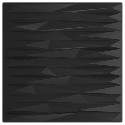 48pcs Wall Panels Stone 12 M² 50X50 Cm XPS Black