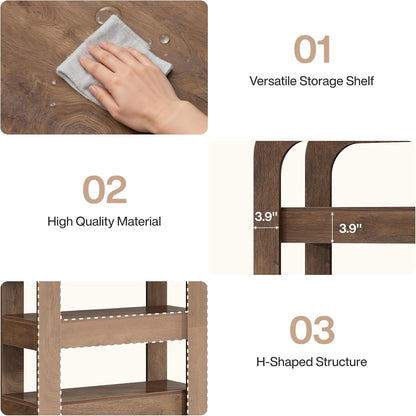 Boekenkast – Boekenplank – Vakkenkast – Opbergkast – Open Kast – 5 Planken – Espresso Bruin – Hoog 1,8 Meter – Stevig Hout & Spaanplaat – Vrijstaand Met A-Frame