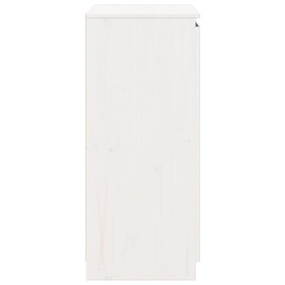Sideboard 60X36X84 Cm Massief Grenenhout Wit