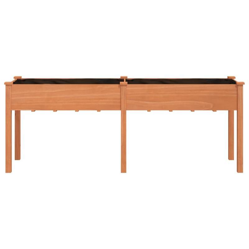 Bloemenrek – Plantenrek – Bloembak – Plantenstandaard – Bloemenhouder – Massief Vurenhout – Bruine Bekleding – Groot Formaat 203x53x76 cm – Lichtgewicht en Duurzaam