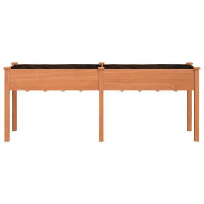 Bloemenrek – Plantenrek – Bloembak – Plantenstandaard – Bloemenhouder – Massief Vurenhout – Bruine Bekleding – Groot Formaat 203x53x76 cm – Lichtgewicht en Duurzaam