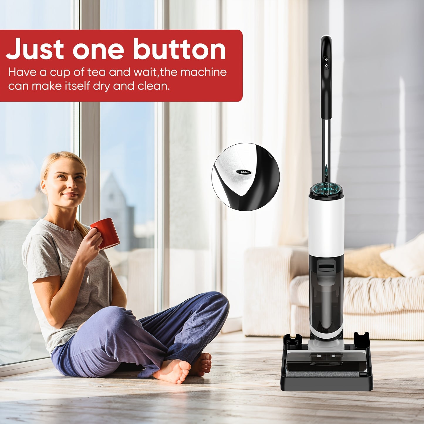 Waterstofzuiger – Nat-droogzuiger – Alleszuiger – Dweilzuiger – Multifunctionele Stofzuiger – 3-in-1 Design – Lichtgewicht Wit