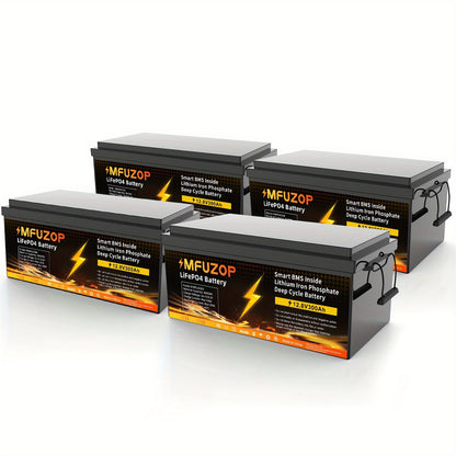 Lithium Accu – LiFePO4 Batterij – 4 Stuks - Accu Set – Camper Accu – Boot Accu – 12V 300Ah Capaciteit – Onderhoudsvrij & Snelladen