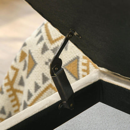 Opbergbank – Opbergmeubel – Zitbank – Halbank – Fluwelen Bank Beige – Met Opbergruimte – Goudkleurige Stalen Poten – 110x44x49 cm