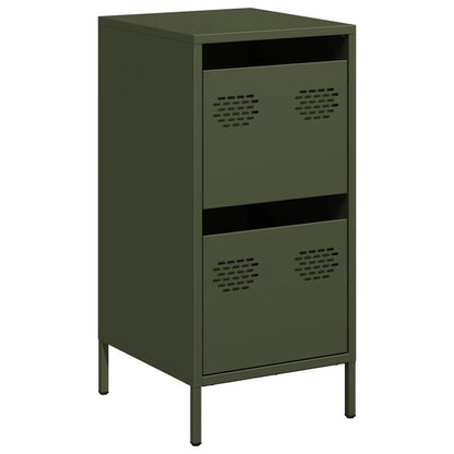 Modern Olive Green Metal Sideboard Cabinet with 3 Drawers & 2 Shelves - Contemporary Design, Cold-Rolled Steel, Removable Top Shelf, 35x39x73.5cm, Perfect for Living Room or Bedroom, Sideboard Cabinet, Bedroom Storage, Minima