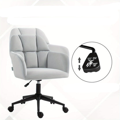 Draaifauteuil – Bureaustoel – Office Chair – Werkstoel – Stoel Met Armleuningen – Lichtgrijs Fluweel – Verstelbare Zithoogte – 360° Draaibaar