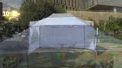 Pop-Up Partytent – Vouwtent – Tent Met Zijwanden – Buiten Shelter – 3 Afneembare Zijwanden – Aluminium Frame