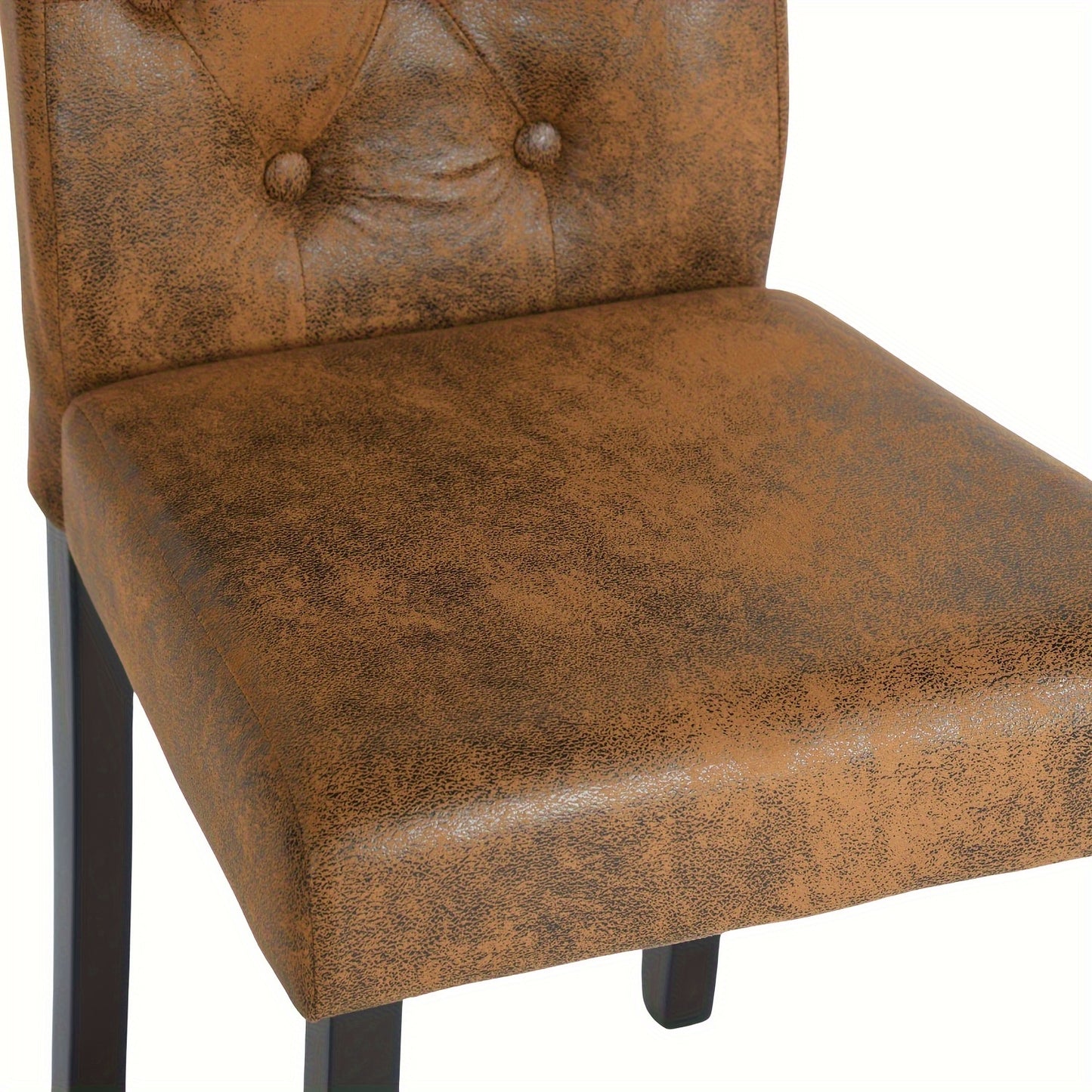 Eetkamerstoelen – Stoelen – Dining Stoelen – Keukenstoelen – Zitmeubels – 2-delige Set – Suède Bekleding Met Knopen – Stevige Houten Poten