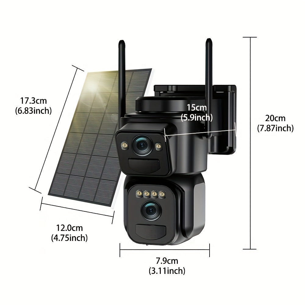 Draadloze Beveiligingscamera Set – Buiten Camera – Wifi Camera – Surveillance Camera – IP Camera – 2K HD Dual Lens – Automatische Bewegingsdetectie & Kleurennachtzicht