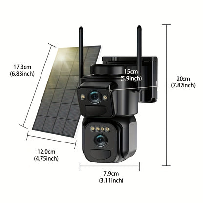 Draadloze Beveiligingscamera Set – Buiten Camera – Wifi Camera – Surveillance Camera – IP Camera – 2K HD Dual Lens – Automatische Bewegingsdetectie & Kleurennachtzicht