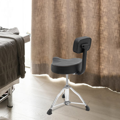 Drumkruk – Drumstoel – Drumstoel Met Rugleuning – Verstelbare Drumstoel – Drumzitting – Verstelbaar 45-60 cm – Memory Foam Zitting – Stevig Tot 120 kg
