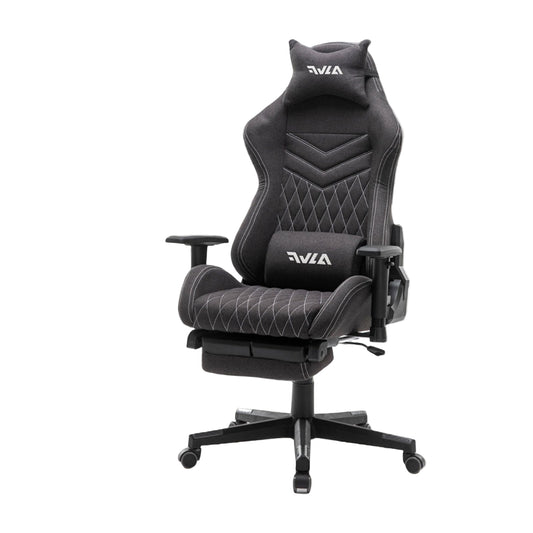 Gamingstoel – Gamestoel – Gaming Chair – Game Stoel – Bureaustoel – Ademend Stof – Pocketveer Zitting – Verstelbare Voetsteun – Opbergtas – Zwart