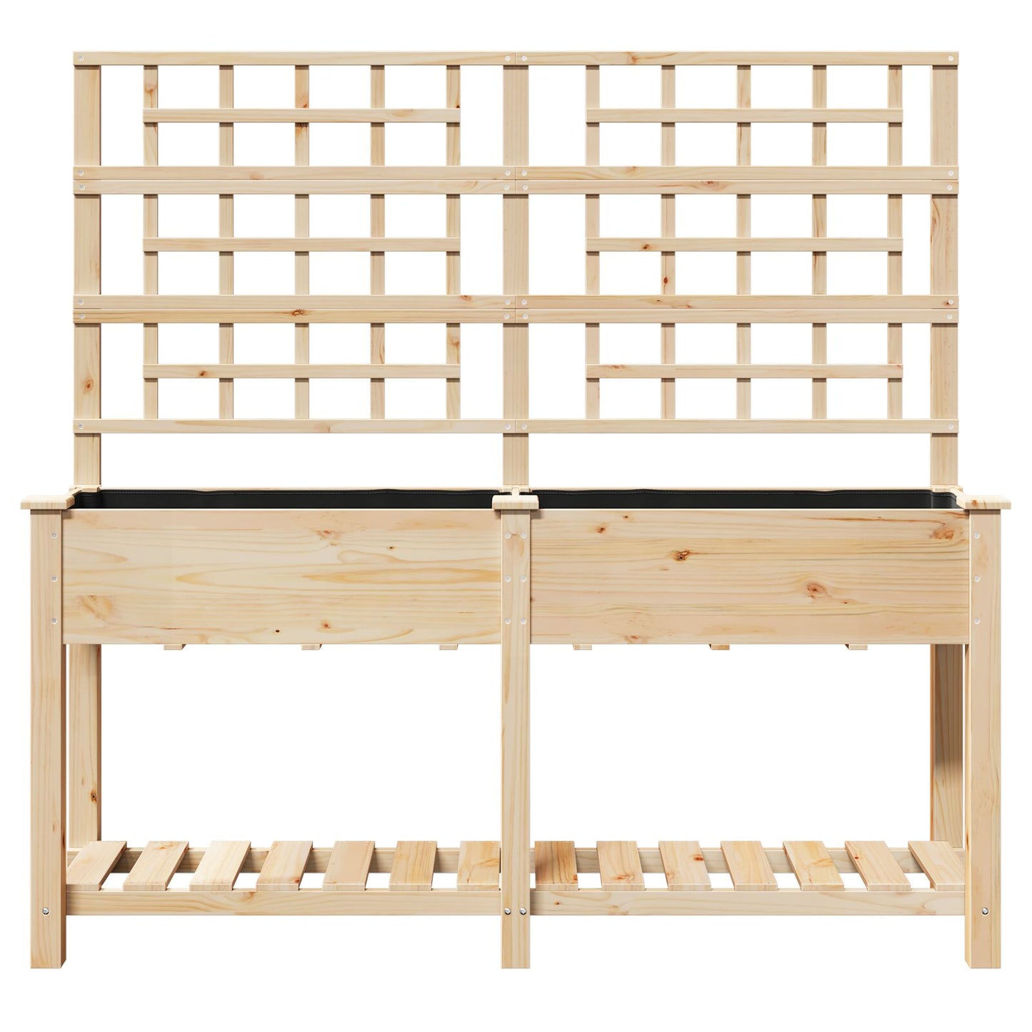 Plantenbak – Grote Bloembak – Houten Plantenbak – Buitenbak – Binnenbak – Met Klimrek – 161x43x152 Cm