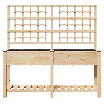 Plantenbak – Grote Bloembak – Houten Plantenbak – Buitenbak – Binnenbak – Met Klimrek – 161x43x152 Cm
